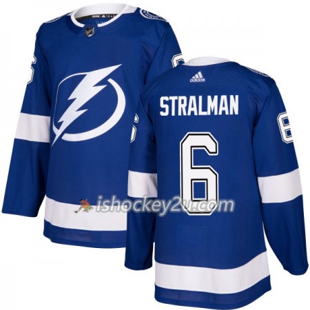 Mænd NHL Tampa Bay Lightning Trøje Anton Stralman 6 Adidas 2017-2018 Blå Authentic